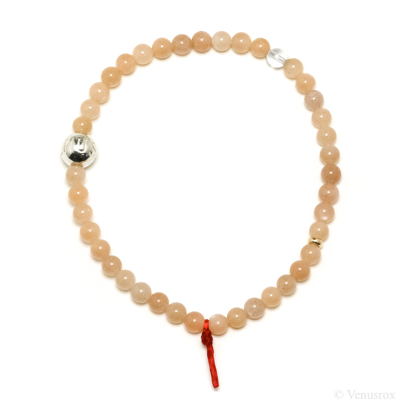 Peach Moonstone Bead Bracelet from India | Venusrox