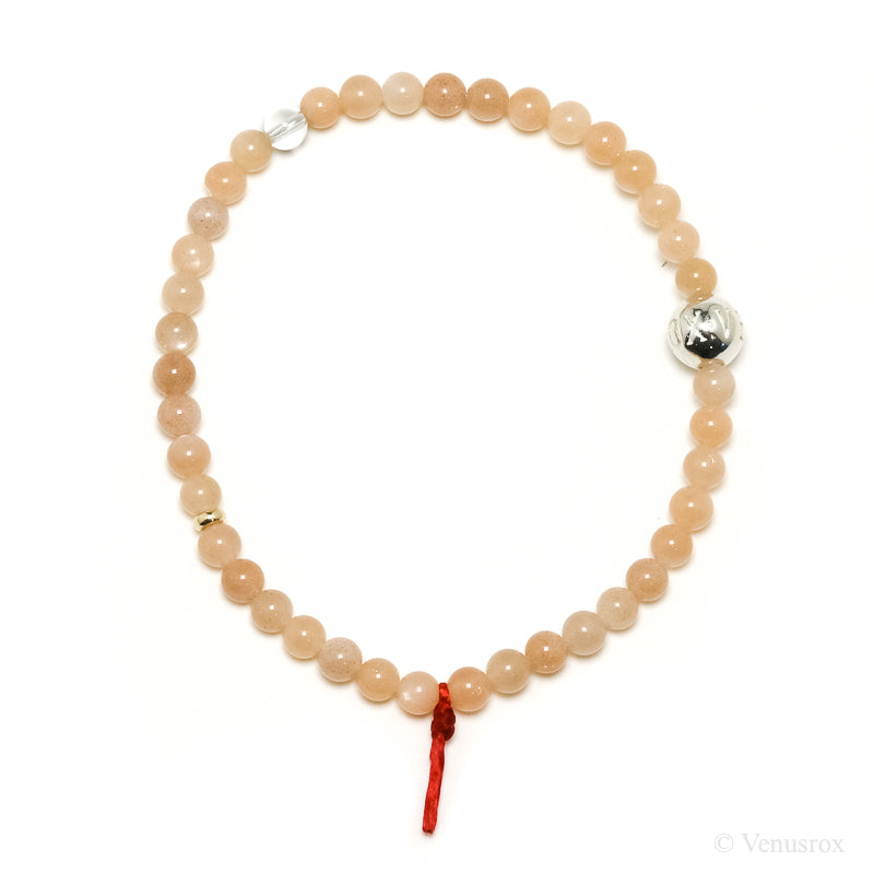 Peach Moonstone Bead Bracelet from India | Venusrox