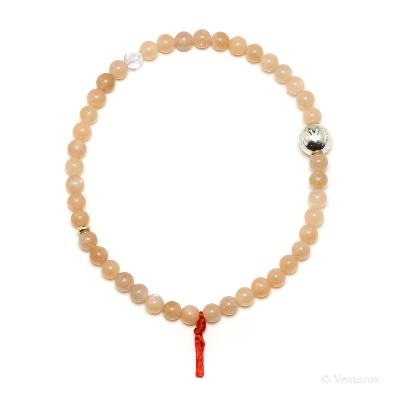 Peach Moonstone Bead Bracelet from India | Venusrox