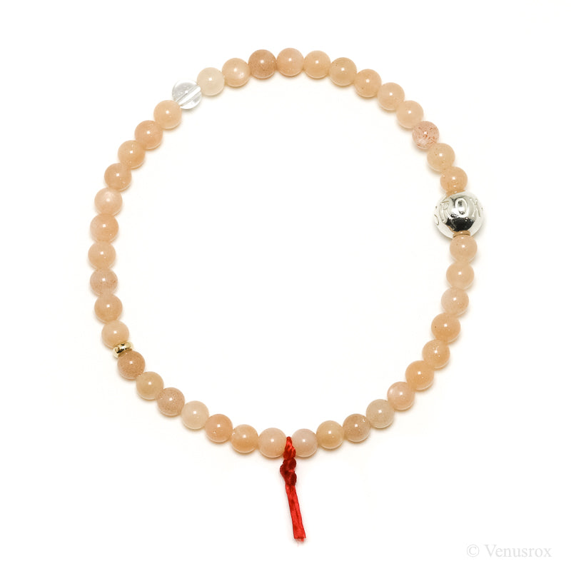 Peach Moonstone Bead Bracelet from India | Venusrox