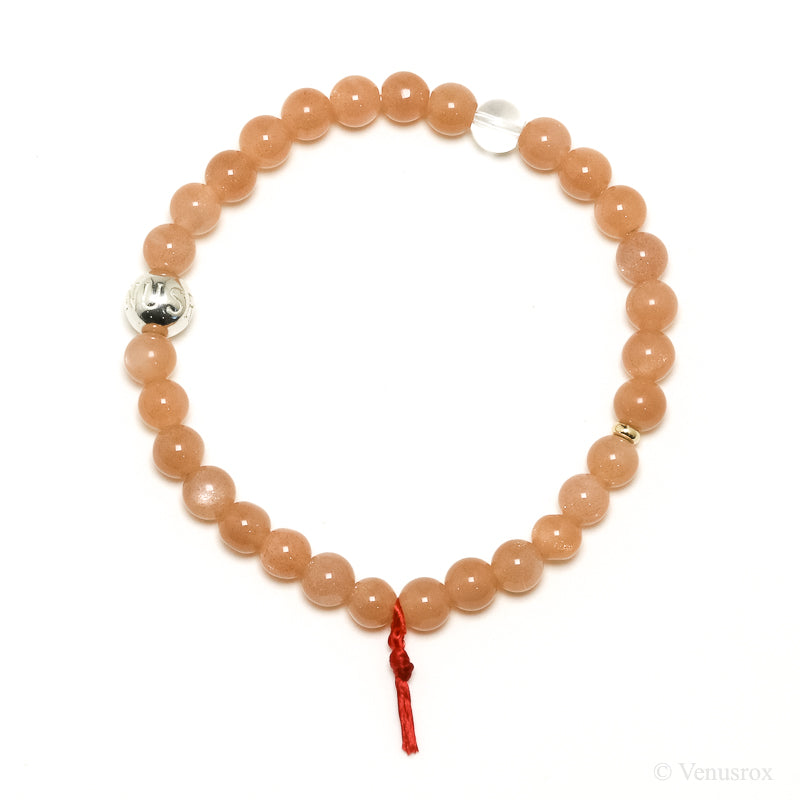 Peach Moonstone Bead Bracelet from India | Venusrox