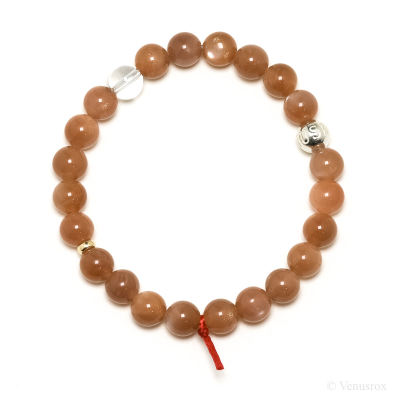 Peach Moonstone Bead Bracelet from India | Venusrox