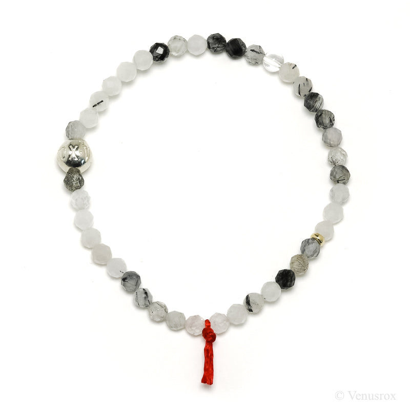 Tourmalinated Quartz Bead Bracelet from Brazil | Venusrox