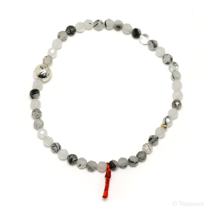 Tourmalinated Quartz Bead Bracelet from Brazil | Venusrox