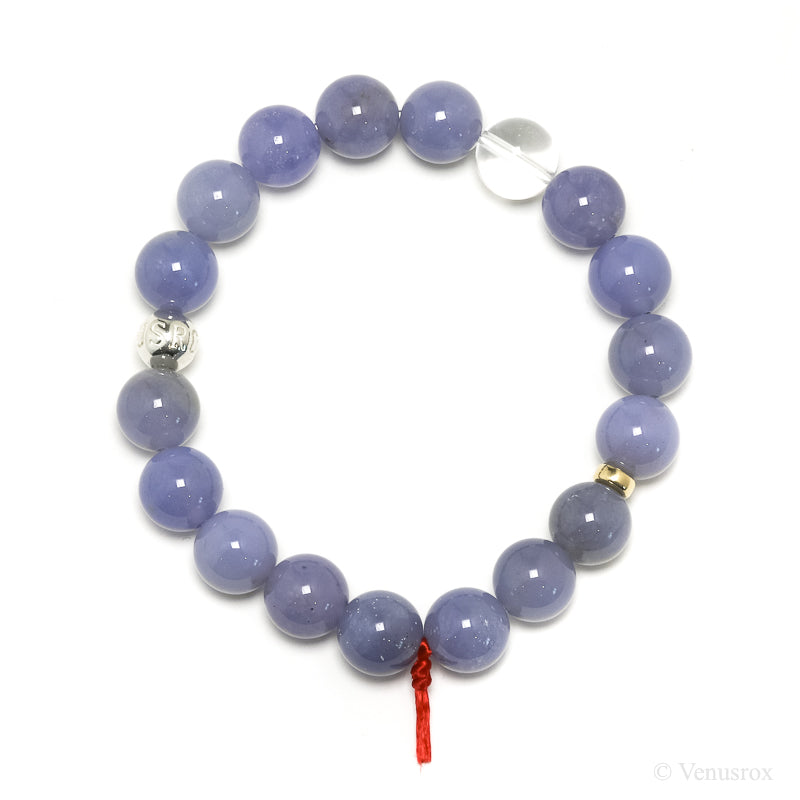 Blue Chalcedony Bead Bracelet from Malawi | Venusrox