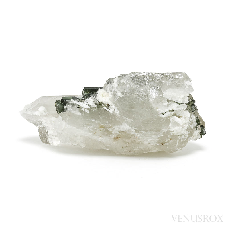 Clear Quartz with Green Tourmaline & Cleavelandite Natural Point from Brazil | Venusrox