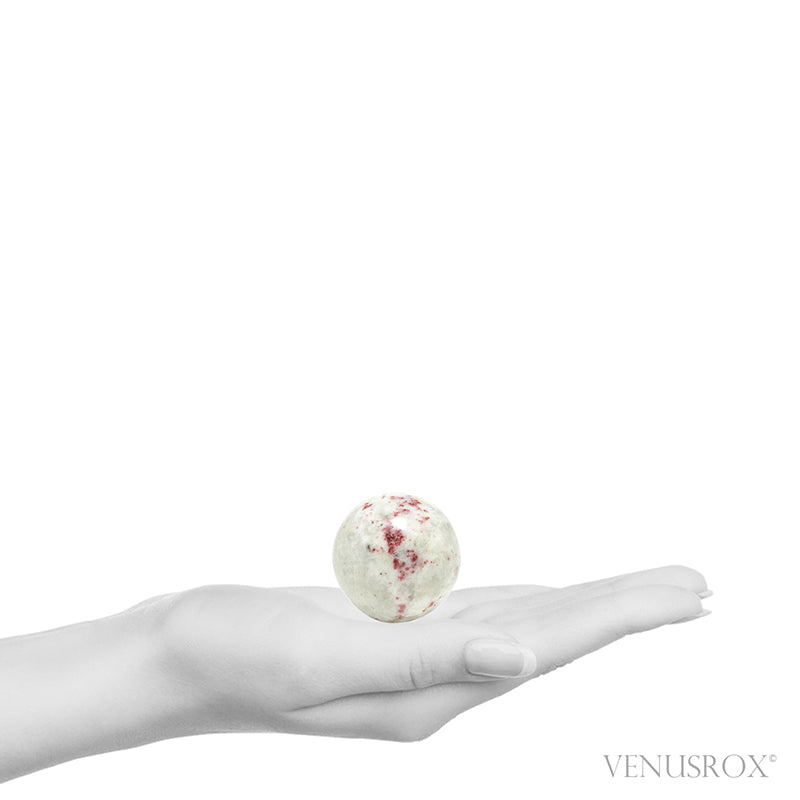 Cinnabite (Cinnabar in Scapolite) Polished Sphere from Peru | Venusrox