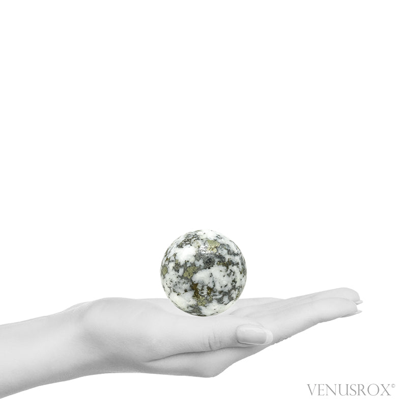 Pyrite in Quartz Polished Sphere from Peru | Venusrox