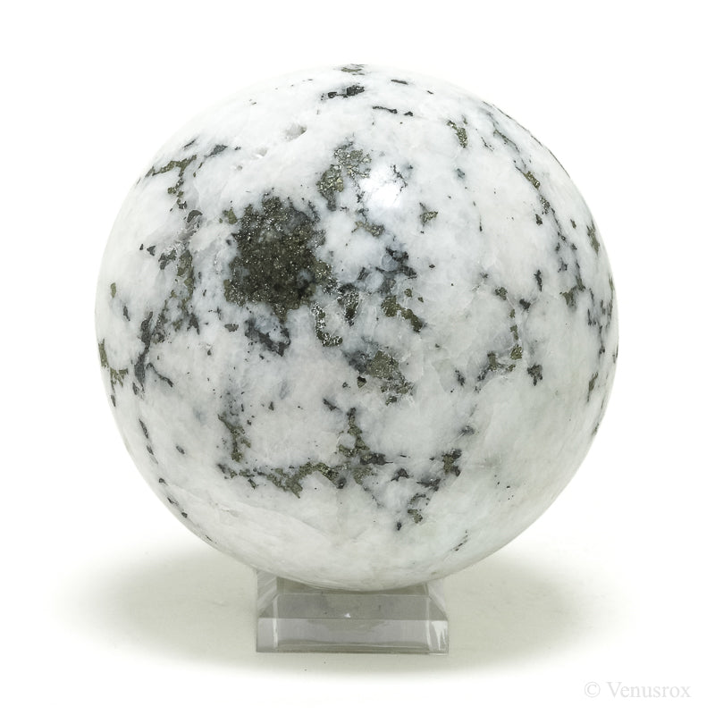 Pyrite in Quartz Polished Sphere from Peru | Venusrox