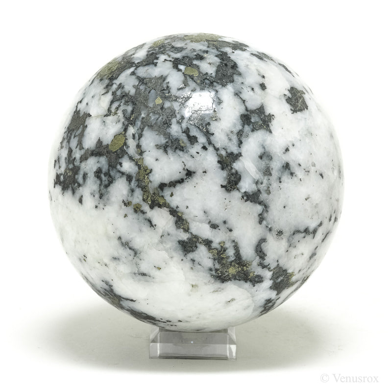Pyrite in Quartz Polished Sphere from Peru | Venusrox