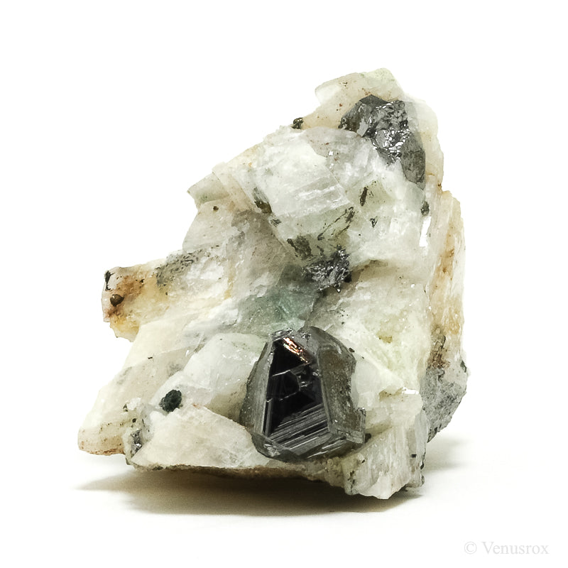 Carrollite on Calcite Natural Crystal from the Kamoya South II Mine, Kamoya, Kambove, Kambove Territory, Haut-Katanga, DR Congo | Venusrox