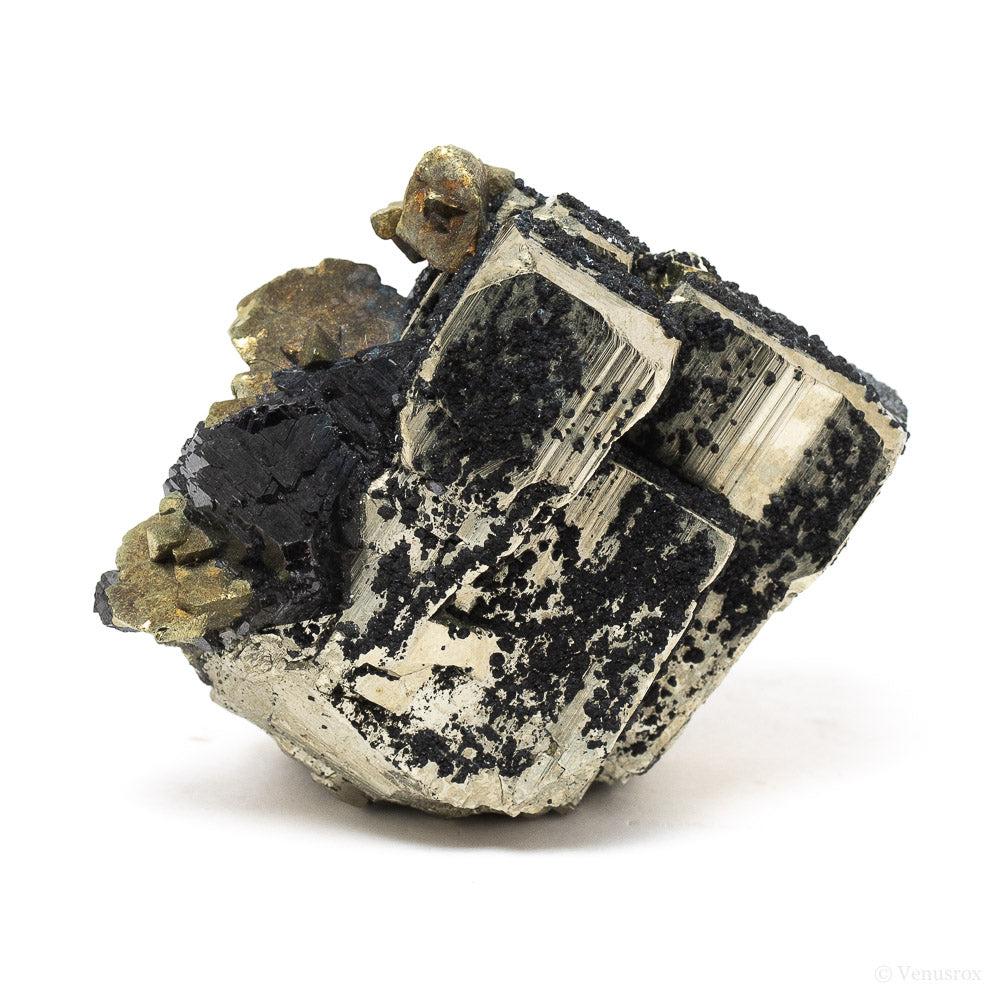 Pyrite with Sphalerite & Chalcopyrite Natural Cluster from the Huanzala Mine, Huallanca District, Dos de Mayo Province, Huánuco Department, Peru | Venusrox