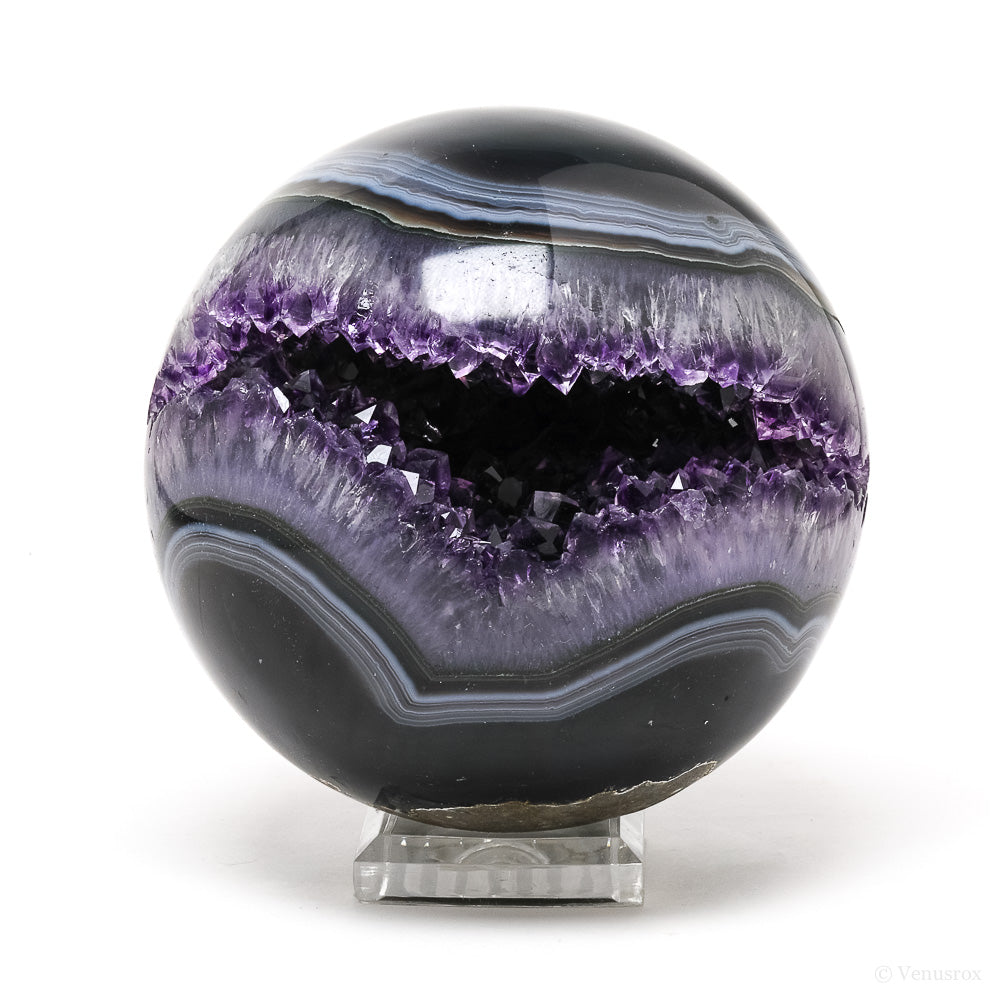 Amethyst with Agate Geode Sphere from Brazil | Venusrox
