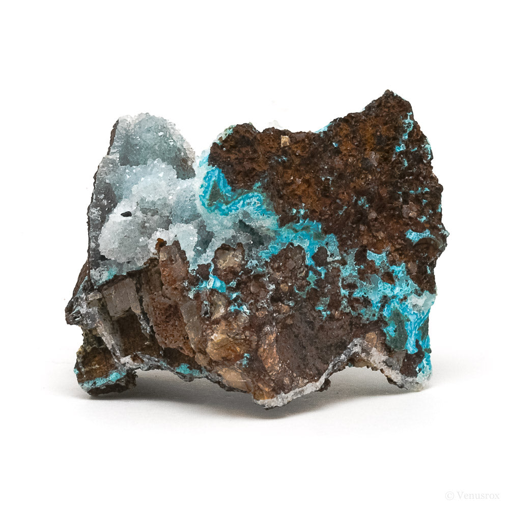 Chrysocolla with Malachite, Clear Quartz & Matrix Natural Crystal from the Tenke-Fungurume Area, Lualaba, Democratic Republic of the Congo | Venusrox