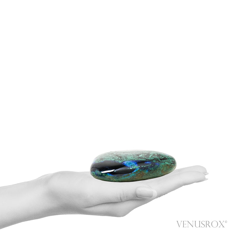 Azurite and Malachite in Matrix Polished Crystal from Huancavelica, Peru | Venusrox