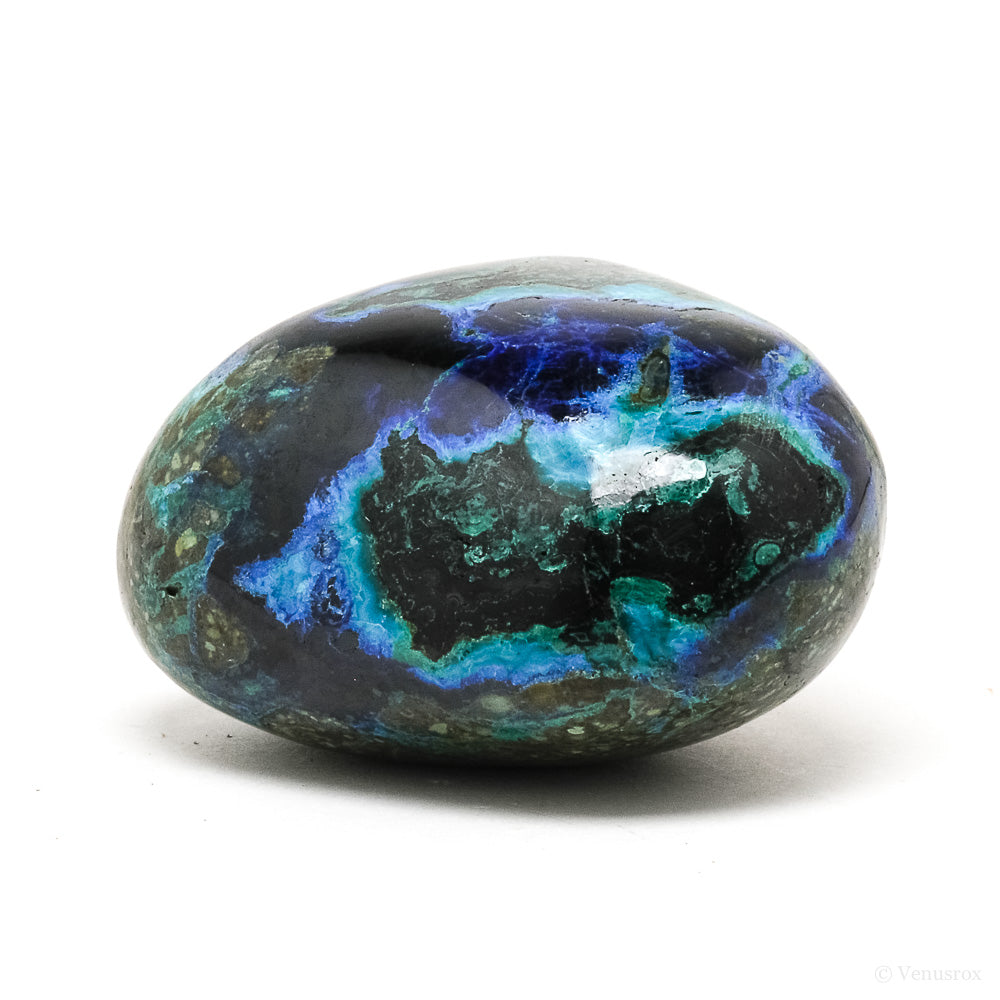 Azurite and Malachite in Matrix Polished Crystal from Huancavelica, Peru | Venusrox