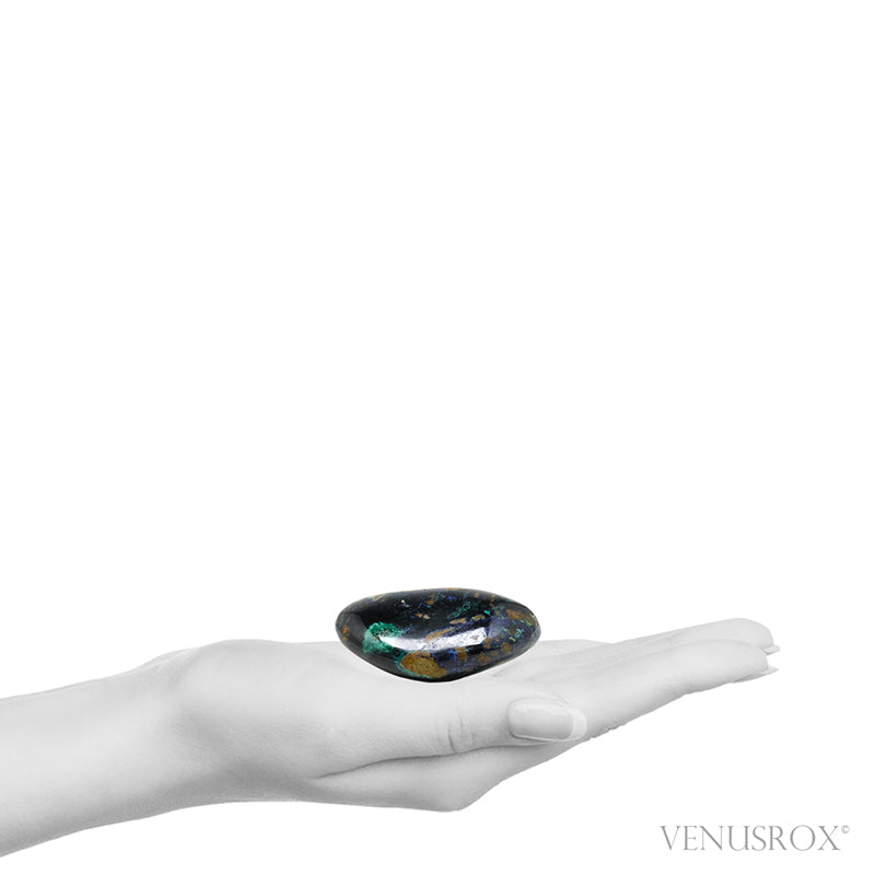 Azurite and Malachite in Matrix Polished Crystal from Huancavelica, Peru | Venusrox