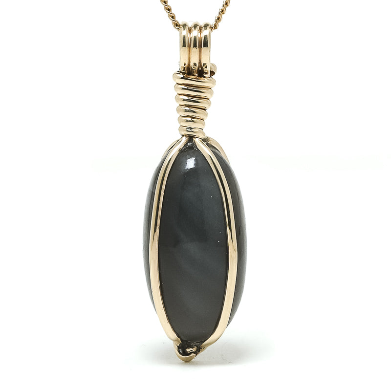 Grey Moonstone Polished Sphere Pendant from India | Venusrox