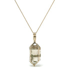 Smoky Quartz with Green Tourmaline Natural Double Terminated Point Pendant from Brazil | Venusrox