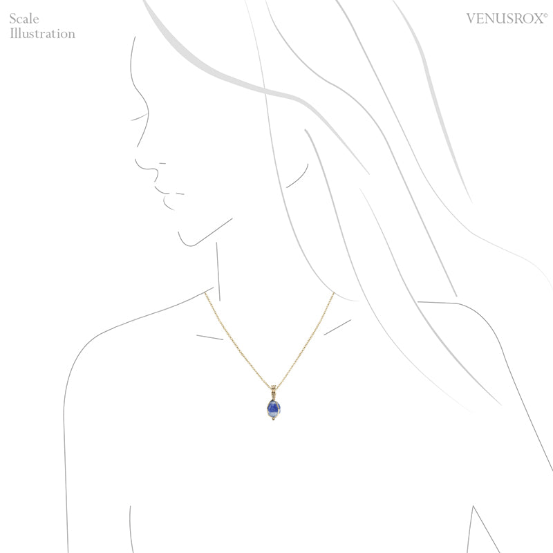 Natural Dumortierite in Quartz Crystal Pendant from the Vaca Morte Mine, Bahia, Brazil | Venusrox