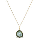 Green & Blue Tourmaline Polished Slice Pendant from Namibia | Venusrox