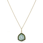 Green & Blue Tourmaline Polished Slice Pendant from Namibia | Venusrox