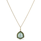 Green & Blue Tourmaline Polished Slice Pendant from Namibia | Venusrox