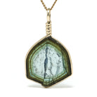 Green & Blue Tourmaline Polished Slice Pendant from Namibia | Venusrox