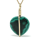 Malachite Polished Crystal Pendant with 9Kt Gold | Venusrox