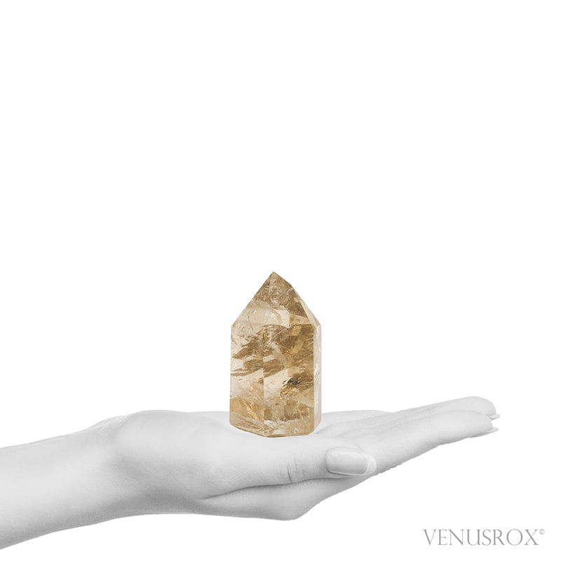 Naturally coloured Citrine Polished Point from Morro Redondo Mine, Coronel Murta, Minas Gerais, Brazil | Venusrox