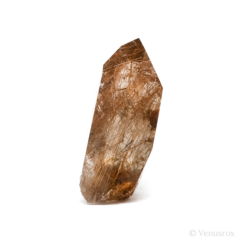 Copper Rutilated Quartz with Hematite Part Polished/Part Natural Point from Brazil | Venusrox
