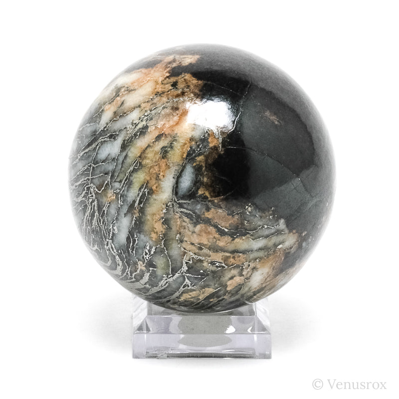 'Feather' Pyrite (Pyrite after Pyrrhotite Pseudomorph) Sphere from the Pfaffenberg Mine, Neudorf, Harzgerode, Harz, Saxony-Anhalt, Germany | Venusrox