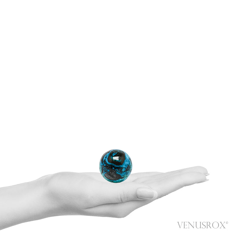Chrysocolla with Malachite Polished Sphere from the Democratic Republic of the Congo | Venusrox