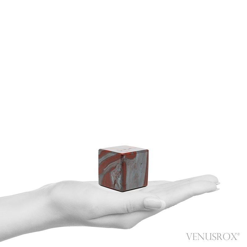 Red Jasper with Hematite Polished Cube from India | Venusrox