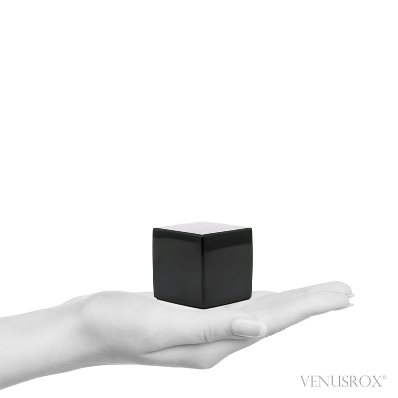 Black Obsidian Polished Cube from Mexico | Venusrox