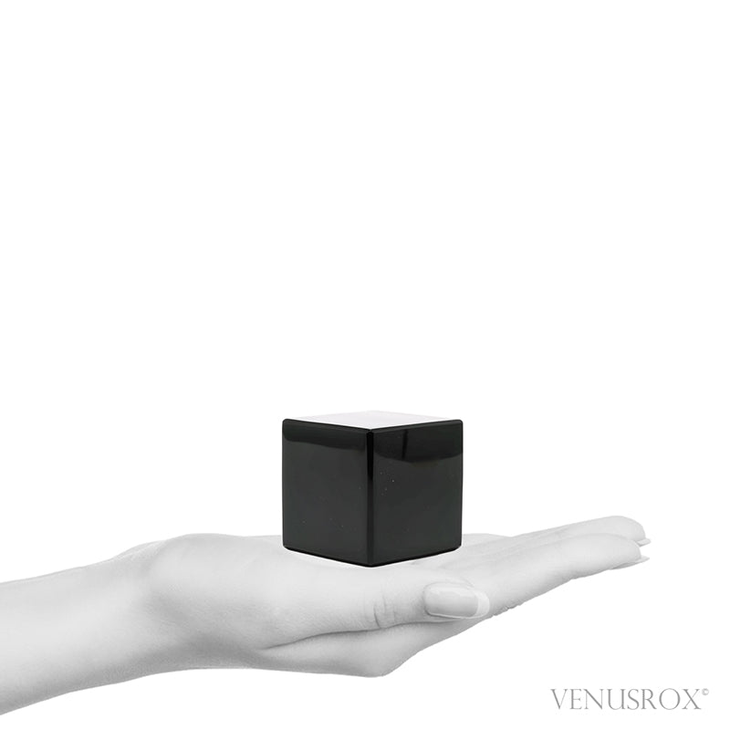 Black Obsidian Polished Cube from Mexico | Venusrox