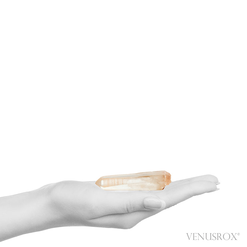 Tangerine Lemurian Quartz Part Polished/Part Natural Point from Brazil | Venusrox