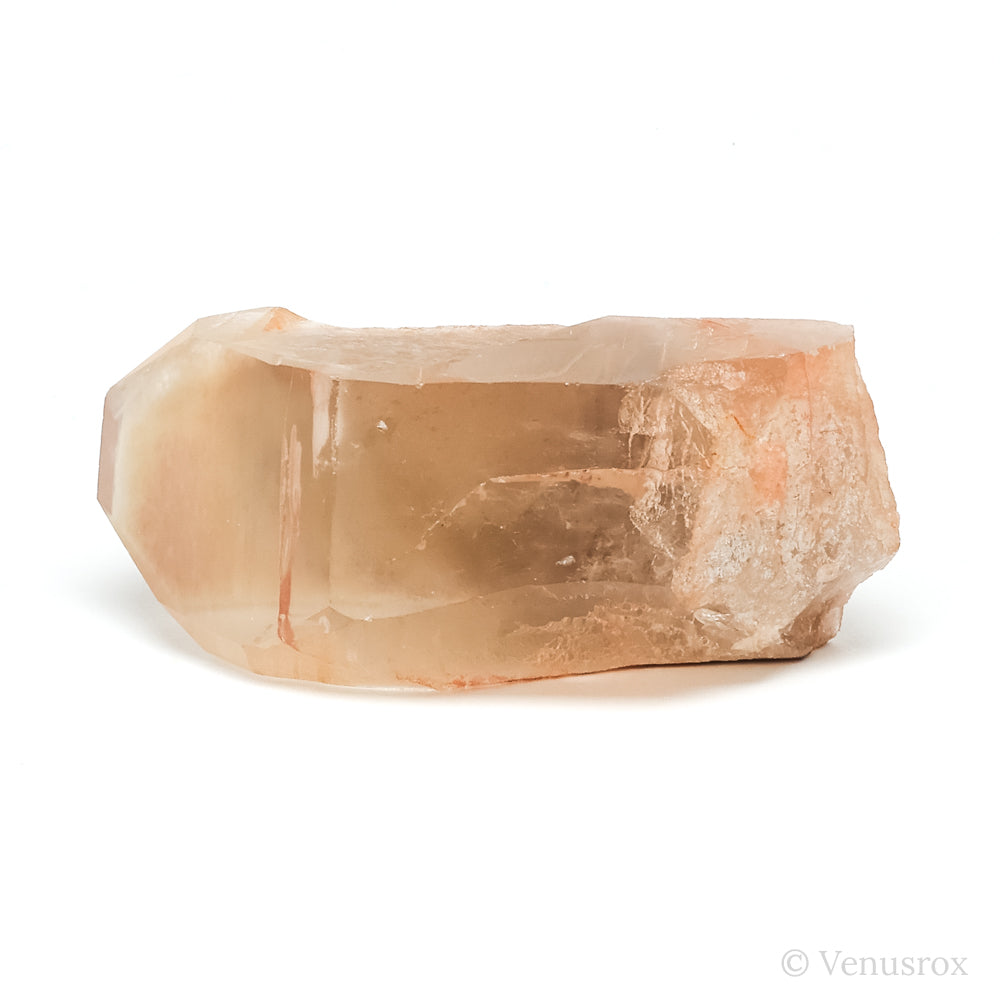 Tangerine/Phantom Lemurian Quartz Part Polished/Part Natural Point from Brazil | Venusrox
