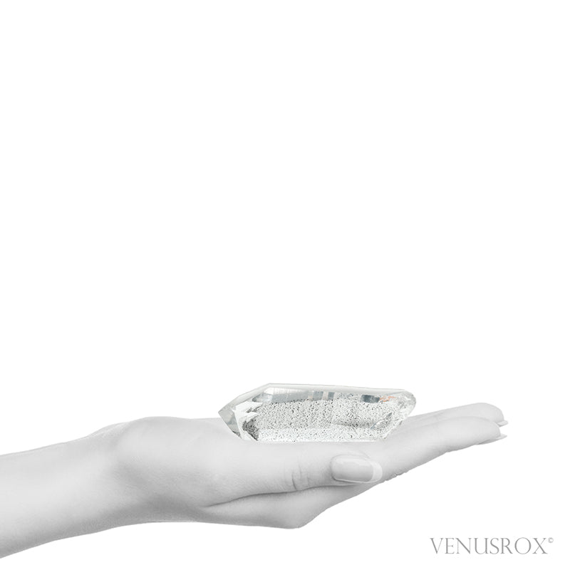 Black Phantom Lemurian Quartz Part Polished/Part Natural Point from Brazil | Venusrox