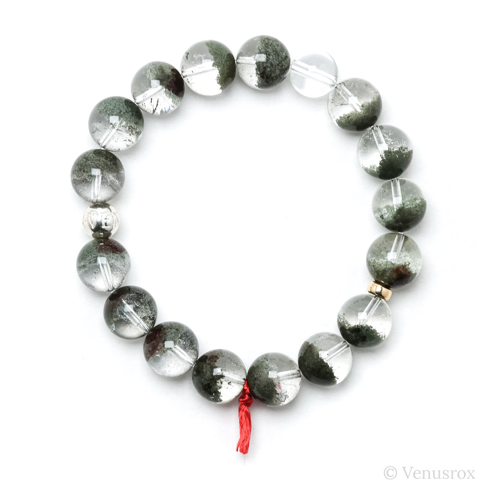 Chlorite Phantom Quartz Bead Bracelet from Brazil | Venusrox
