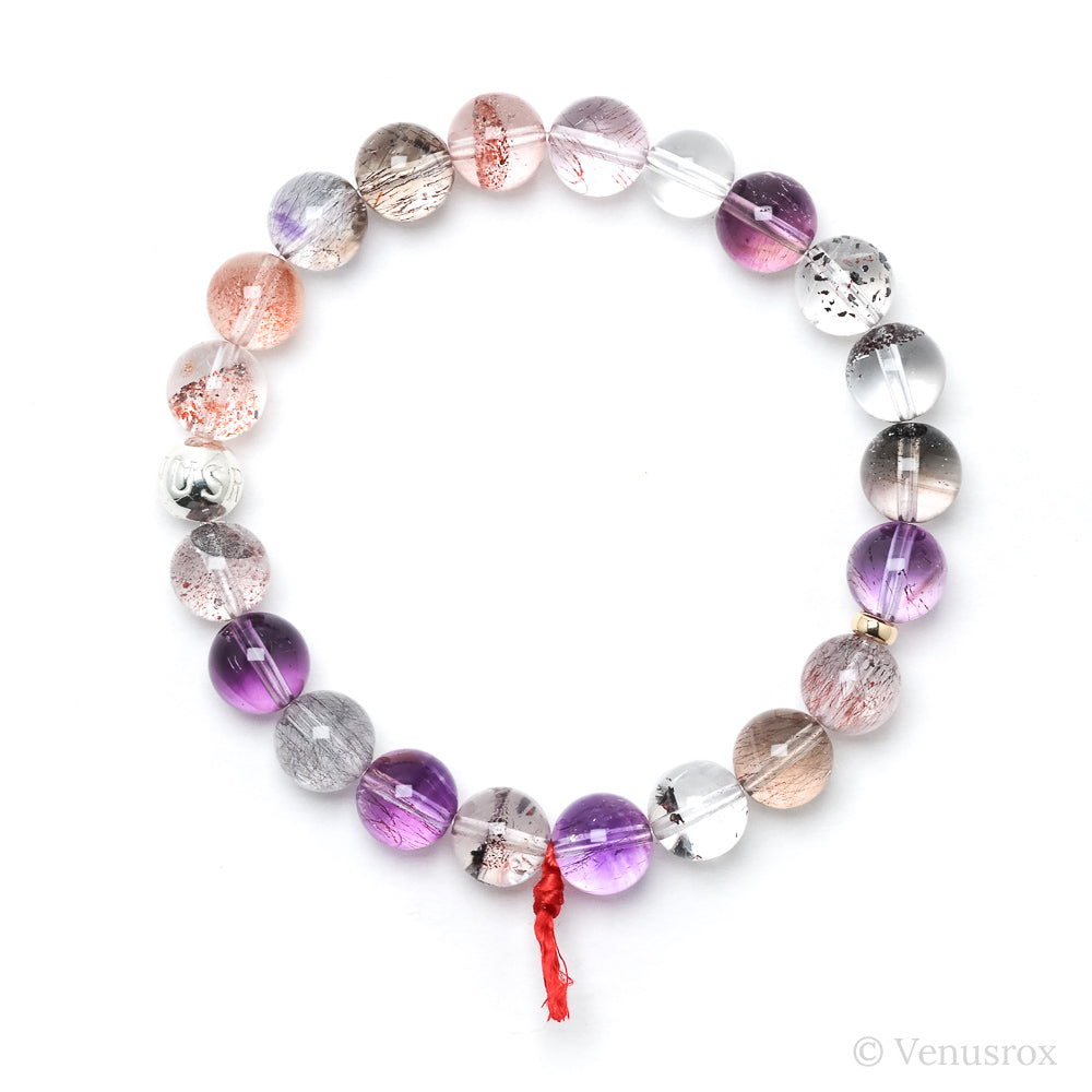 Quartz with Amethyst, Goethite & Hematite Bracelet from Brazil | Venusrox