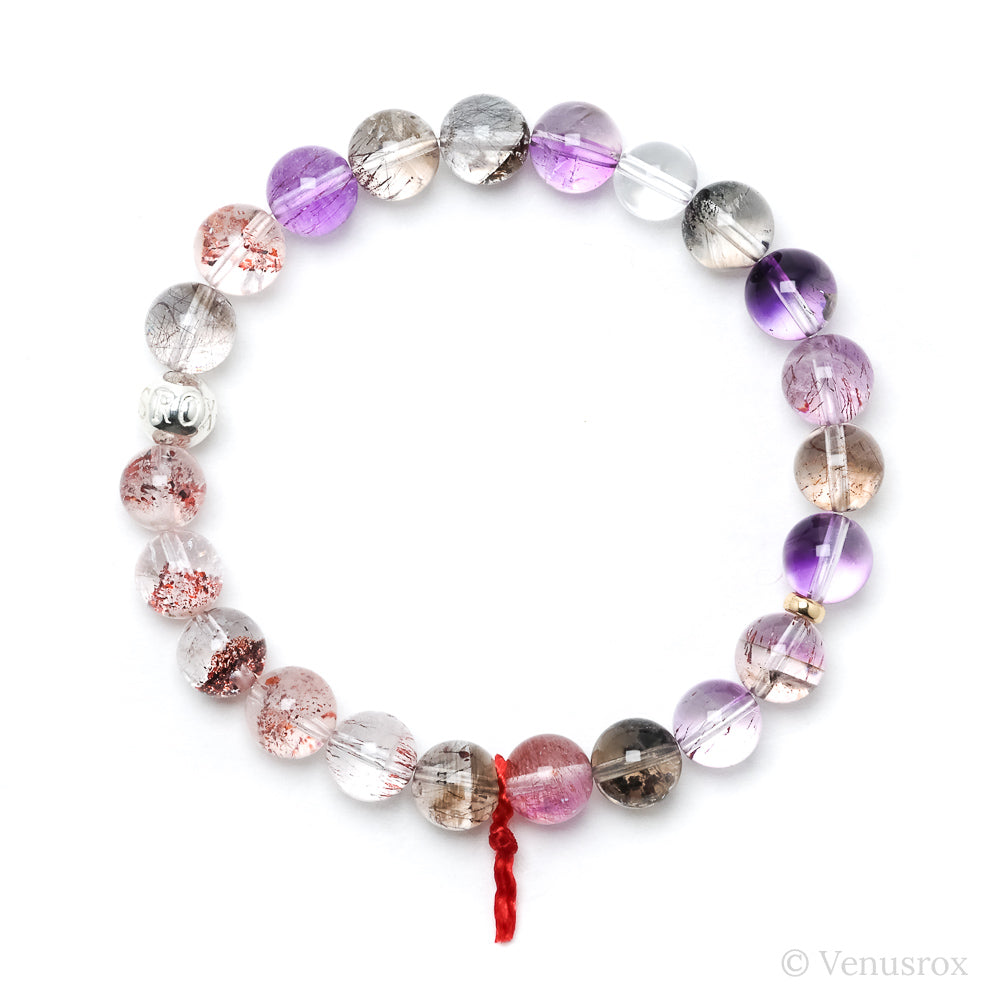 Quartz with Amethyst, Goethite & Hematite Bracelet from Brazil | Venusrox