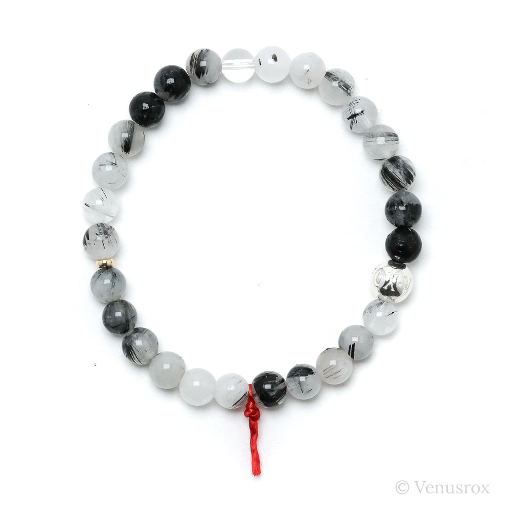 Tourmalinated Quartz Bead Bracelet from Brazil | Venusrox