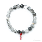 Tourmalinated Quartz Bead Bracelet from Brazil | Venusrox