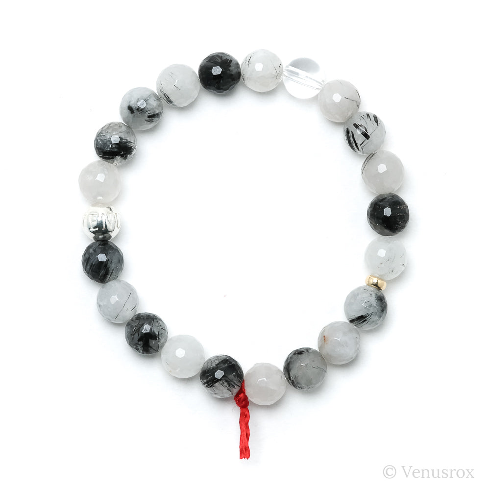 Tourmalinated Quartz Bead Bracelet from Brazil | Venusrox