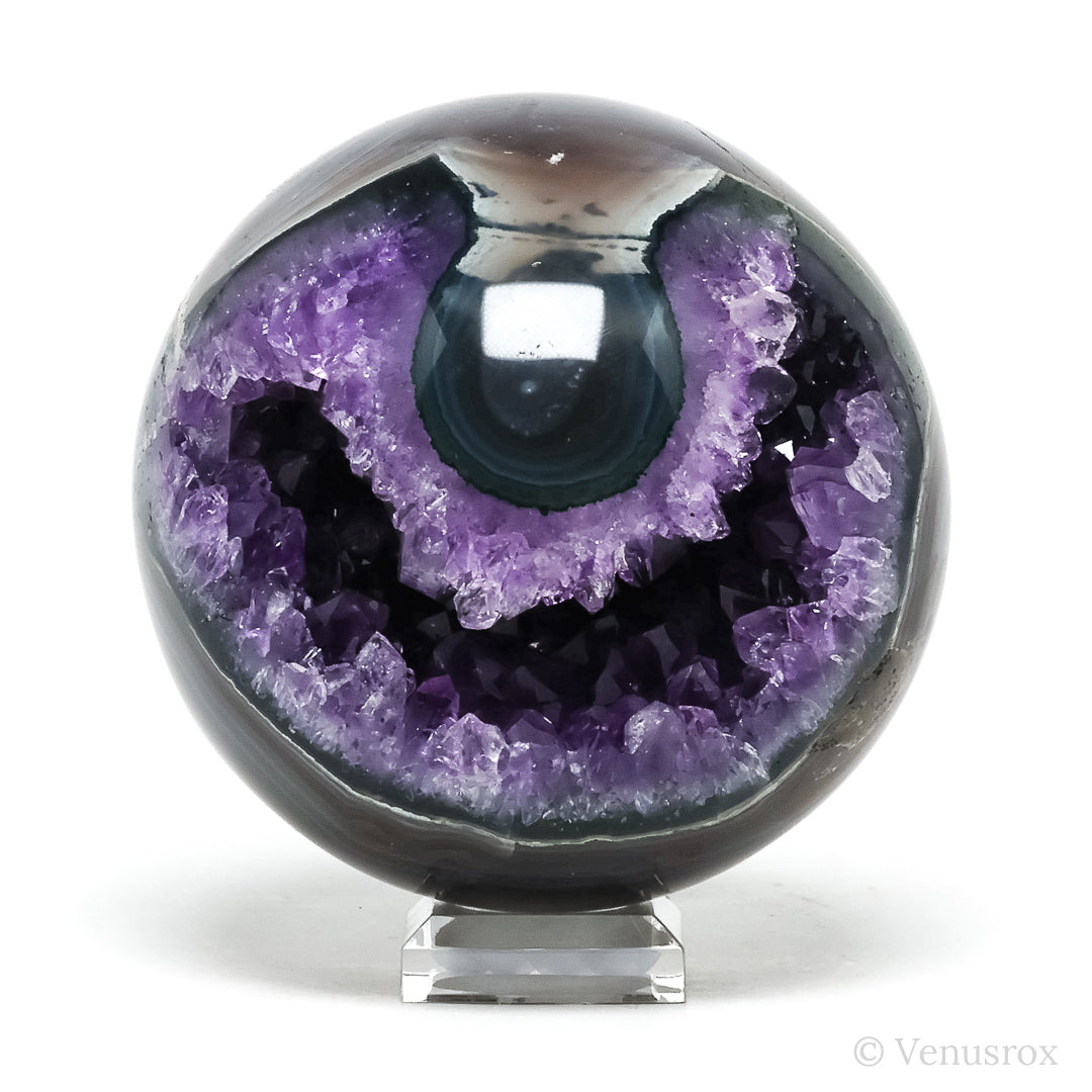 Amethyst with Agate Geode Sphere from Brazil | Venusrox