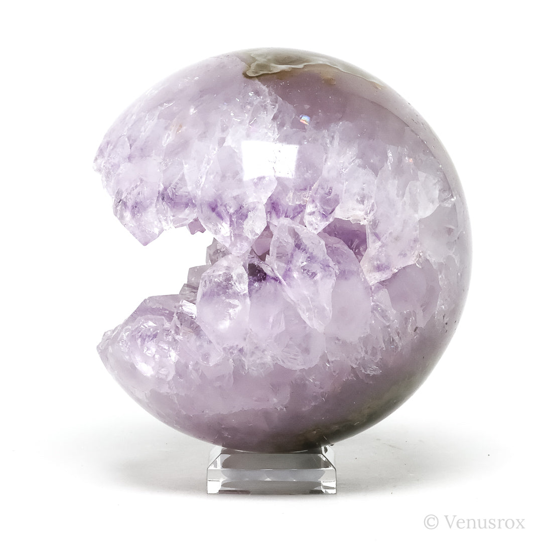 Amethyst with Clear Quartz & Agate Geode Sphere from Brazil  | Venusrox