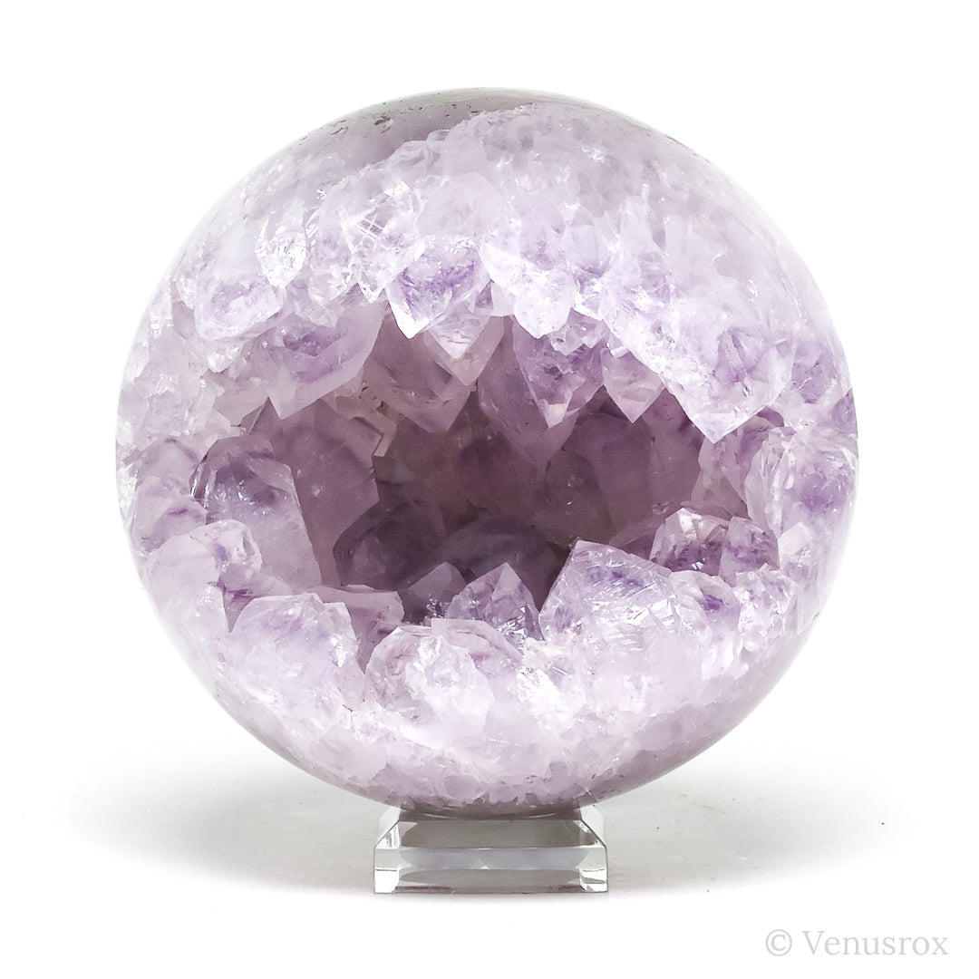 Amethyst with Clear Quartz & Agate Geode Sphere from Brazil  | Venusrox