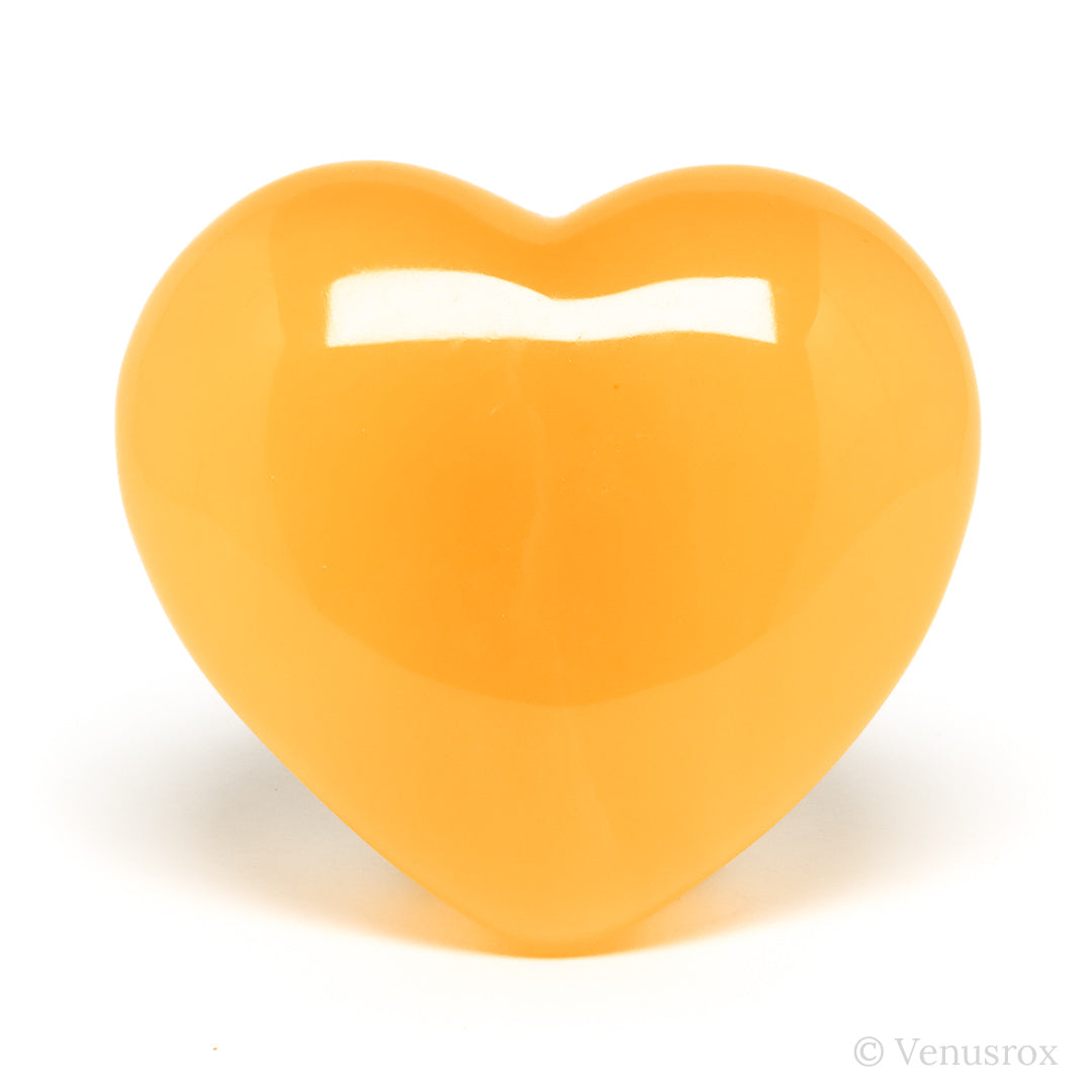 Orange Calcite Polished Heart from Utah, USA | Venusrox