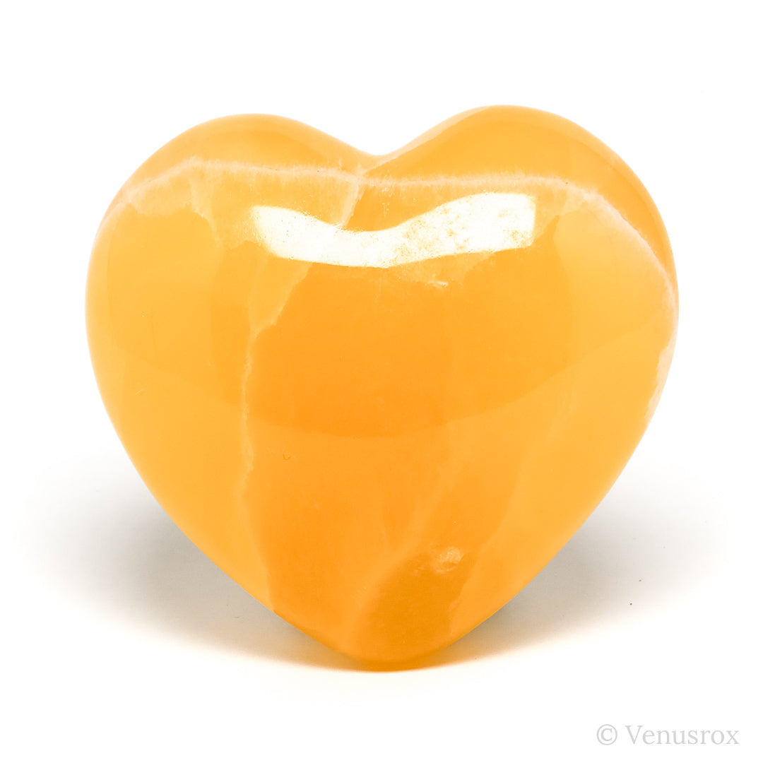 Orange Calcite Polished Heart from Utah, USA | Venusrox